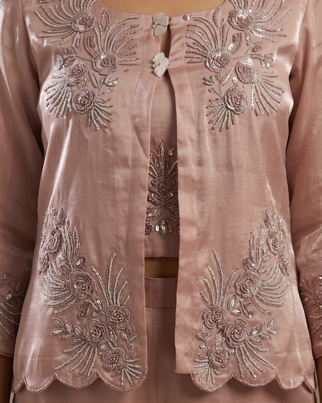 Blush Blossom 3-Piece Silk Co-ord