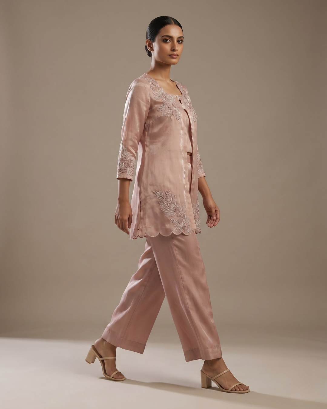 Blush Blossom 3-Piece Silk Co-ord