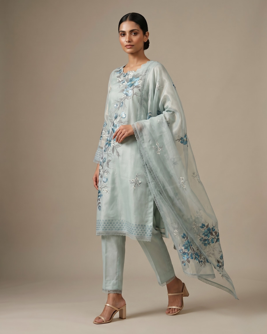 Icy Blue Shimmer Suit