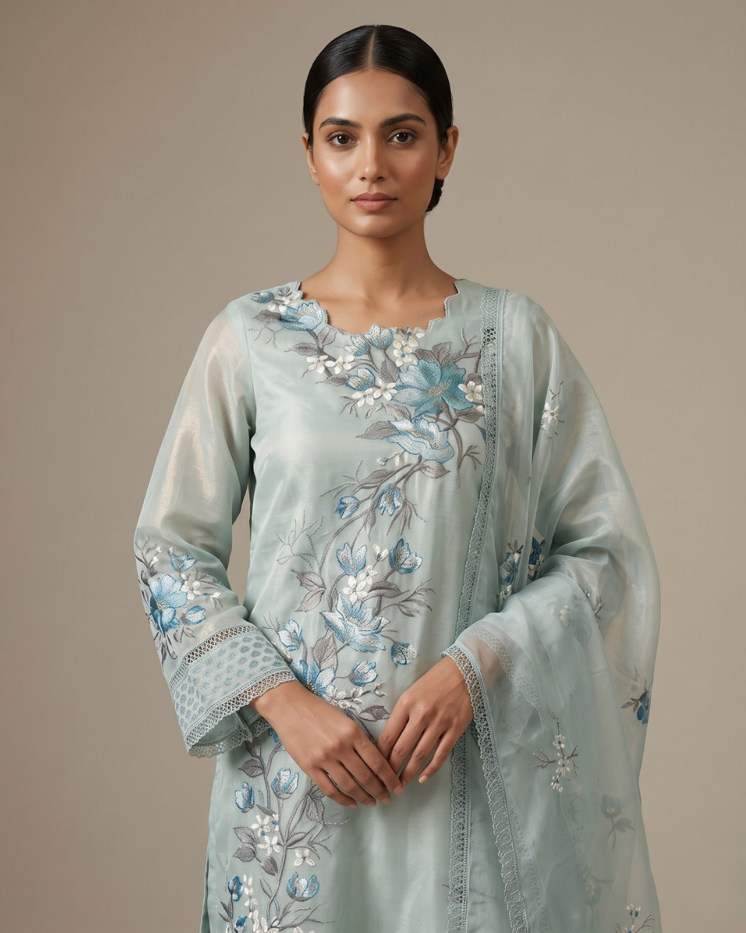 Icy Blue Shimmer Suit