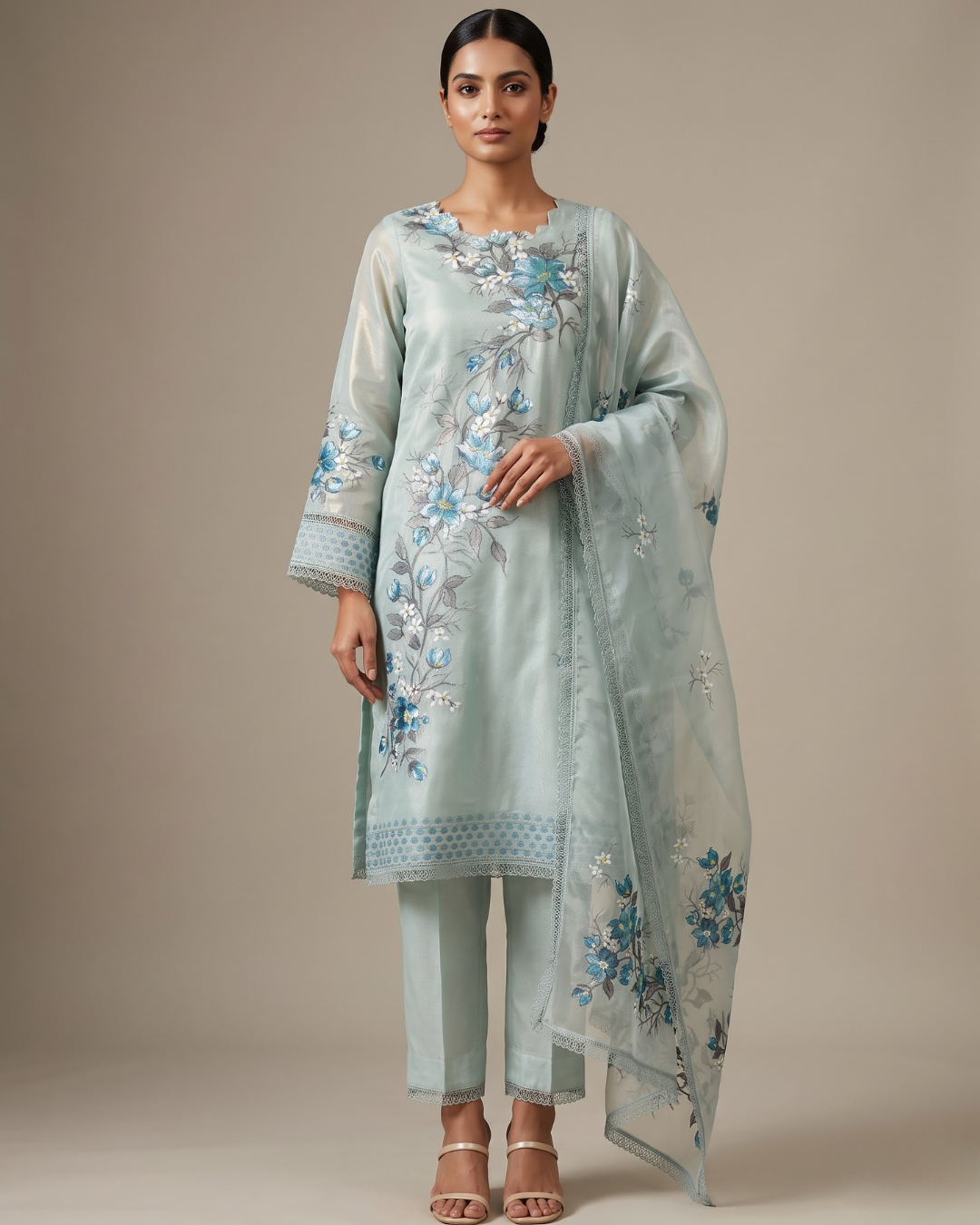 Icy Blue Shimmer Suit