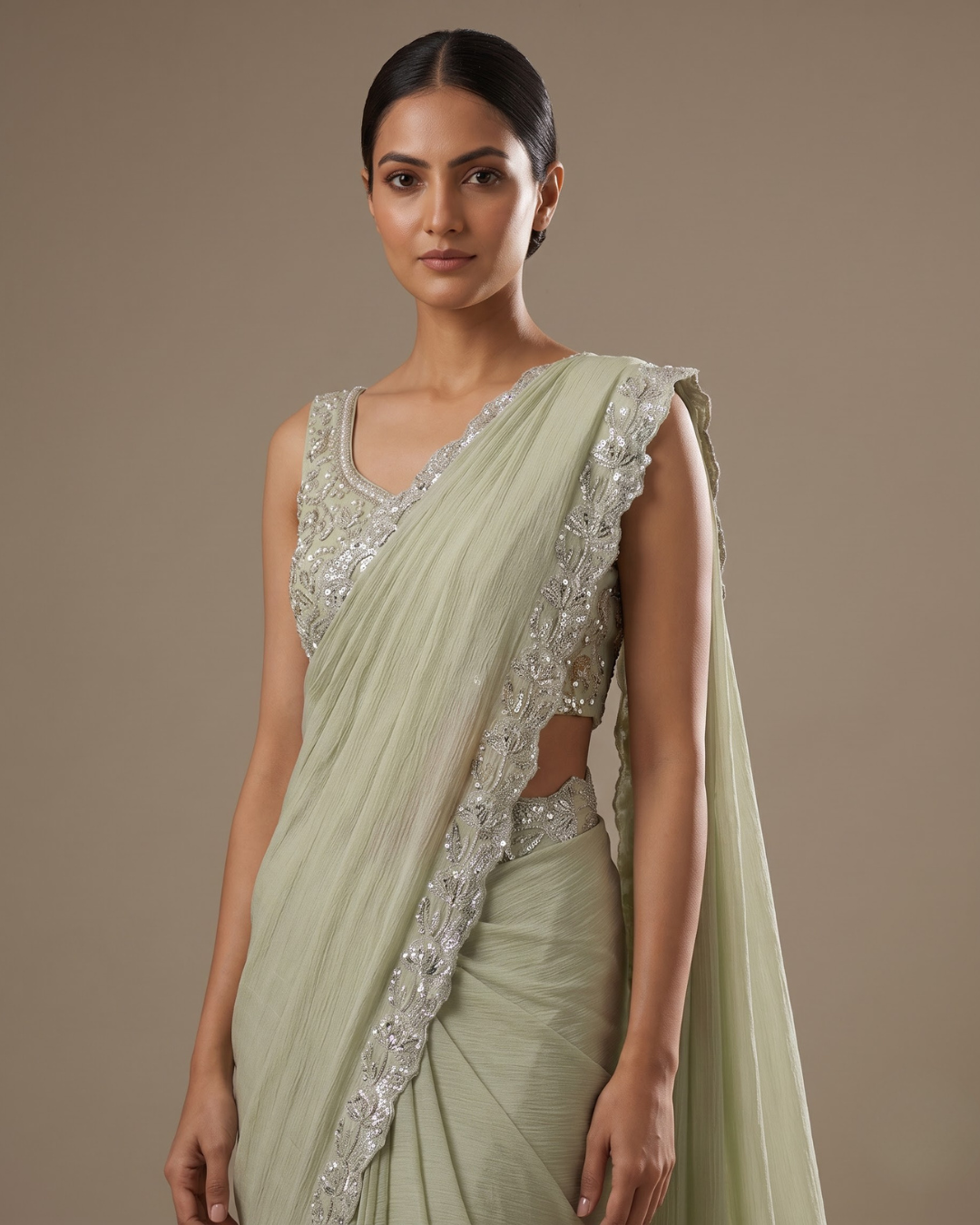 The "Sitara" Shimmer Hand-Worked Saree Set